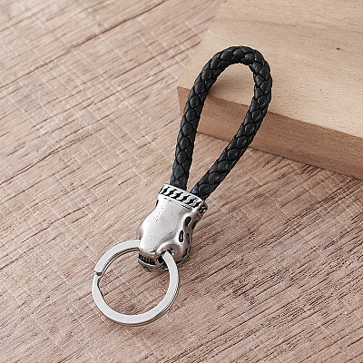 Braided PU Leather Keychains RO3493-1