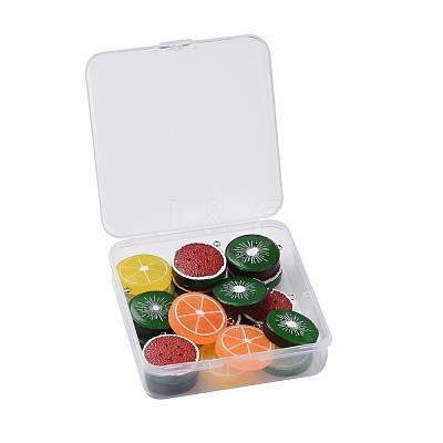 18Pcs 5 Colors Resin Pendants RESI-LS0001-09P-1