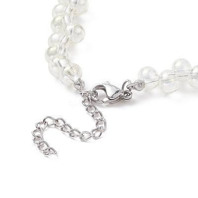Glass Teardrop Beaded Necklaces NJEW-JN04273-01-1