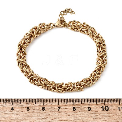 304 Stainless Steel Byzantine Chains Bracelets for Women BJEW-P399-01A-G-1