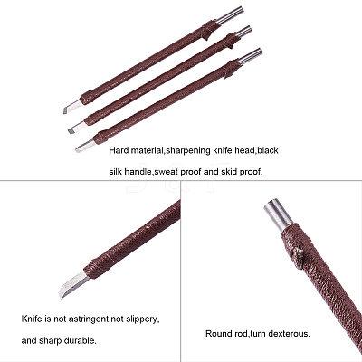 Chinese Seal Stamp Cutting and Stone Seal Carving Hand Tools Set TOOL-WH0029-03-1