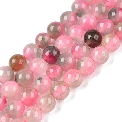 Dyed Natural White Jade Beads Strands G-T138-6mm-210-15-1