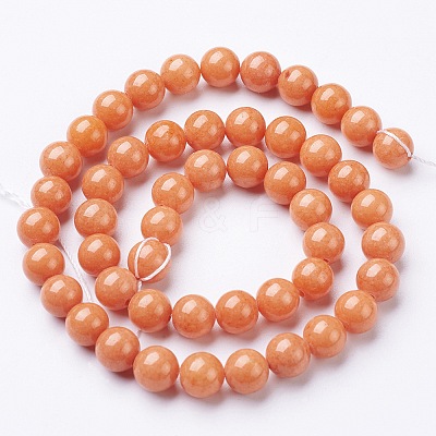 Natural Mashan Jade Round Beads Strands X-G-D263-8mm-XS21-1