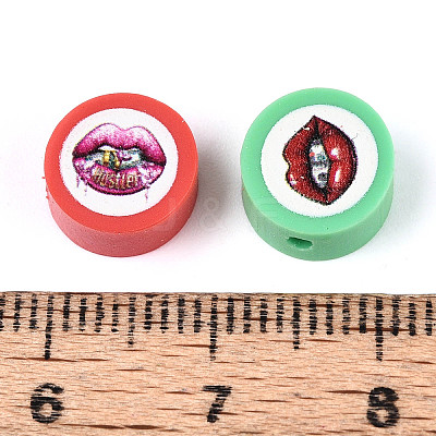 Printed Handmade Polymer Clay Beads CLAY-T022-12G-1