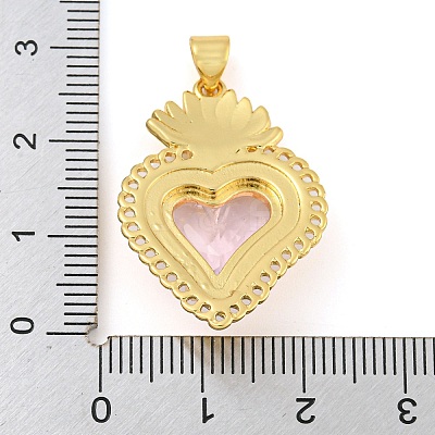 Rack Plating Brass Pendants ZIRC-L100-163G-02-1