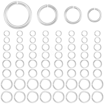600Pcs 4 Styles 304 Stainless Steel Open Jump Rings STAS-BBC0010-03-1