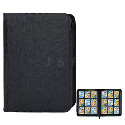 9-Grid PU Leather Photo Albums with Zipper AJEW-WH0696-877-1