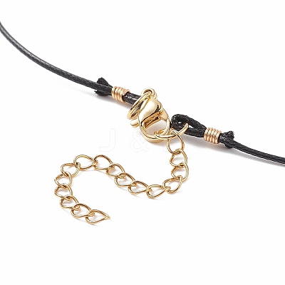 5Pcs 5 Color Lampwork Evil Eye Round Beaded Pendant Necklaces Set with Waxed Polyester Cord for Women NJEW-JN04024-1