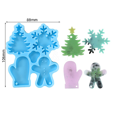 Christmas Theme DIY Pendant Silicone Statue Molds SIMO-PW0001-322E-1