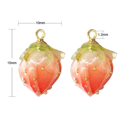 10Pcs 5 Colors Handmade Flower Pendants KY-LS0001-06-1