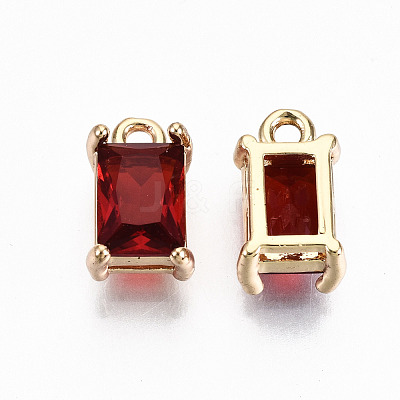 Brass Glass Rhinestone Pendants GLAA-S179-21D-RS-1