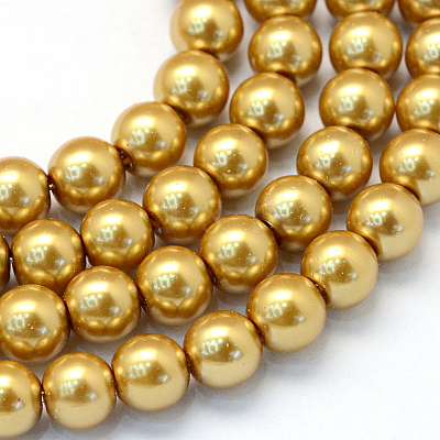 Baking Paint Pearlized Glass Pearl Round Bead Strands HY-Q003-12mm-08-1
