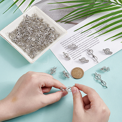 50Pcs Alloy Bead Cage Pendants FIND-DR0002-24B-1