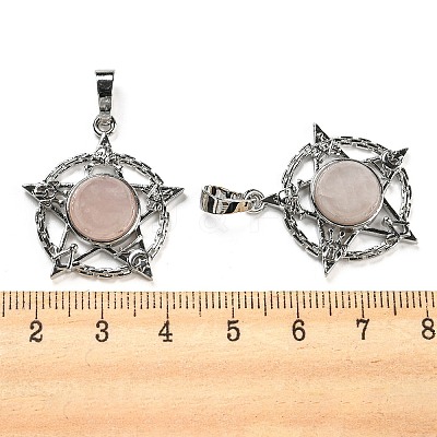 Natural Rose Quartz Pendants G-P517-01P-04-1
