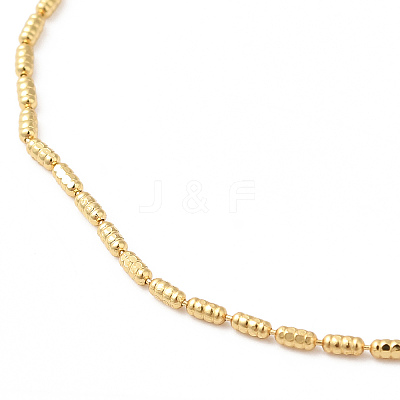 Brass Oval Beaded Chain Necklace NJEW-R260-02G-1