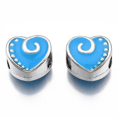 Alloy Enamel European Beads MPDL-T005-002B-RS-1