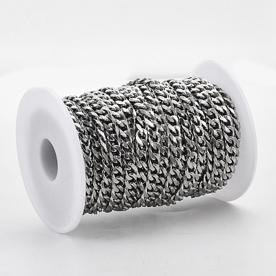 Tarnish Resistant 201 Stainless Steel Cuban Link Chains STAS-R100-23-1