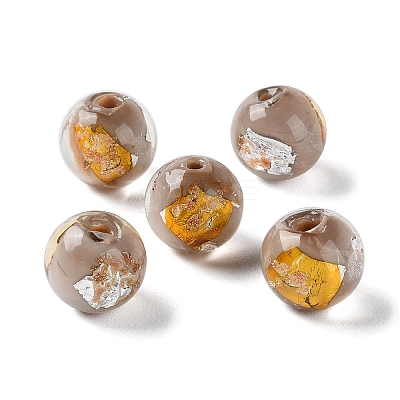 Handmade Gold & Silver Foil Lampwork Beads GLAA-G107-07B-07-1