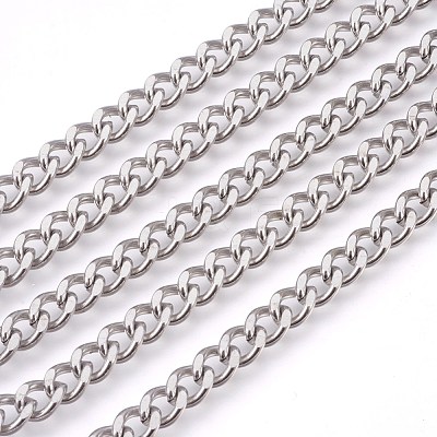 Tarnish Resistant 201 Stainless Steel Curb Chains CHS-L017-22D-1