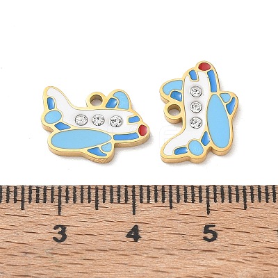 304 Stainless Steel Enamel Pendants SA-CBA7876-10G-1