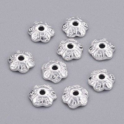 6-Petal Tibetan Style Alloy Flower Bead Caps LS-TIBE-S220-S-RS-1