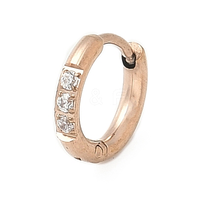 316 Stainless Steel Micro Pave Clear Cubic Zirconia Hoop Cartilage Earrings WG9FB89-01-1