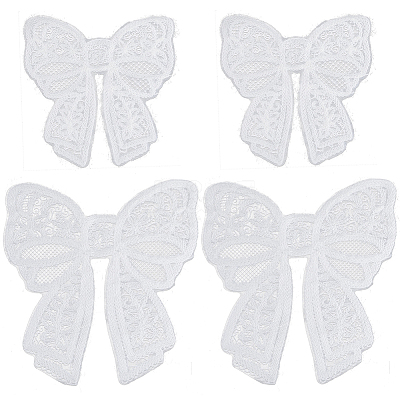 4Pcs 2 Styles Polyester Embroidery Iron on Clothing Patches PATC-GF0001-51A-1