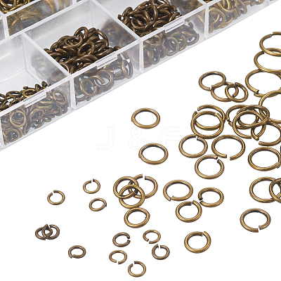 Mixed Sizes Diameter 4-10mm Brass Open Jump Rings KK-PH0008-AB-NF-B-1