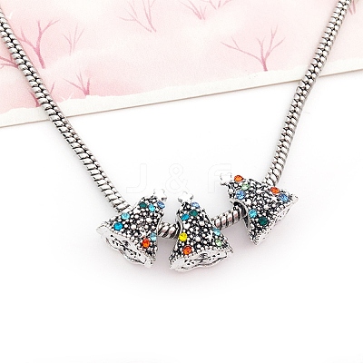 Alloy Rhinestone European Beads MPDL-Q213-19AS-1
