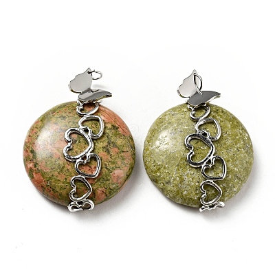 Natural Unakite Pendants G-D473-04P-02-1