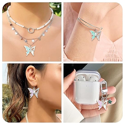16Pcs 8 Styles Alloy Enamel Pendants FIND-YW0011-64-1