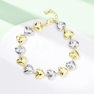 Brass Link Chain Bracelets for Women BJEW-G762-02GP-1