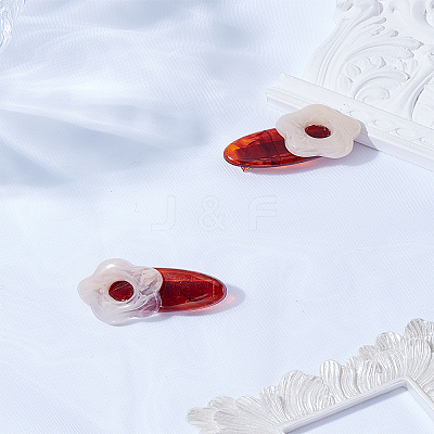 4Pcs Acrylic Alligator Hair Clips OHAR-LP0002-17B-1