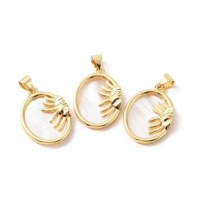 Rack Plating Brass Pendants KK-F852-31G-1