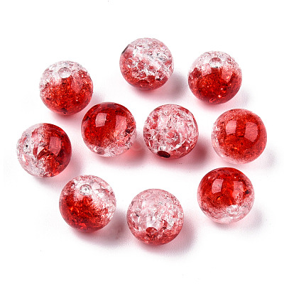 Transparent Crackle Acrylic Beads CACR-N004-01F-1