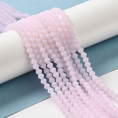 Imitation Jade Frosted Glass Bead Strands EGLA-A039-J4mm-MD02-1