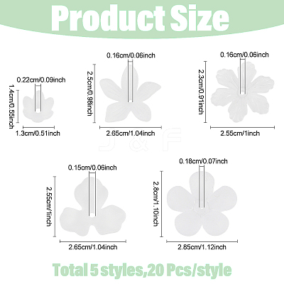 100Pcs 5 Styles Transparent Acrylic Bead Caps OACR-YW0004-59-1