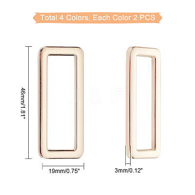 8Pcs 4 Color Zinc Alloy Ring FIND-PH0002-46-1