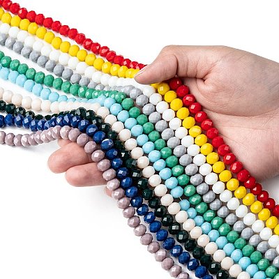 Opaque Solid Color Glass Beads Strands EGLA-X0007-01D-4mm-1