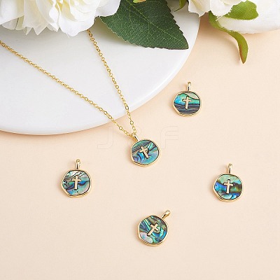 5Pcs Natural Abalone Shell/Paua Shell Pendants KK-SZ0002-38B-1