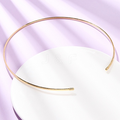 2MM 201 Stainless Steel Wire Cuff Choker Necklace NJEW-Z098-03G-1
