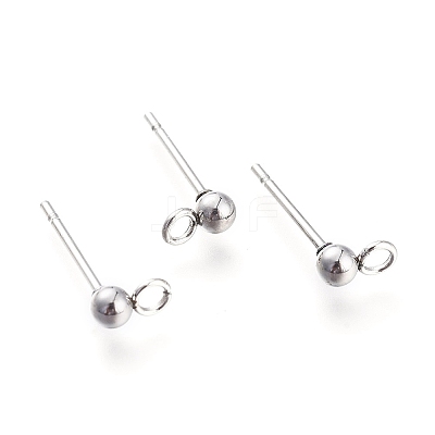 Non-Tarnish 304 Stainless Steel Ear Stud Components STAS-F227-18E-P-1
