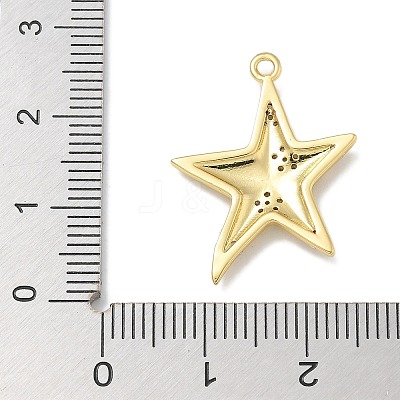 Rack Plating Brass Micro Pave Cubic Zirconia Pendants X-KK-L224-015G-1