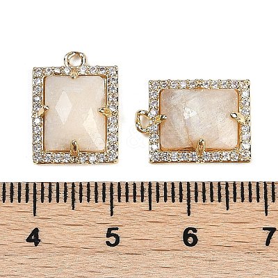Natural Moonstone Faceted Rectangle Pendants G-I375-05G-02-1