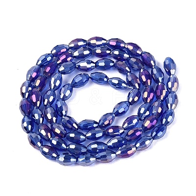 Electroplate Transparent Glass Beads Strands LS-GL-N002-01A-A14-1