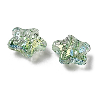 UV Plating Transparent Acrylic Beads OACR-G051-01D-1