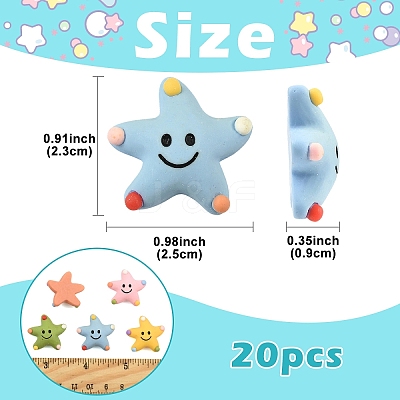 20Pcs Opaque Resin Decoden Cabochons RESI-YW0005-74-1