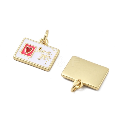 Brass Enamel Charms KK-H206-12G-1