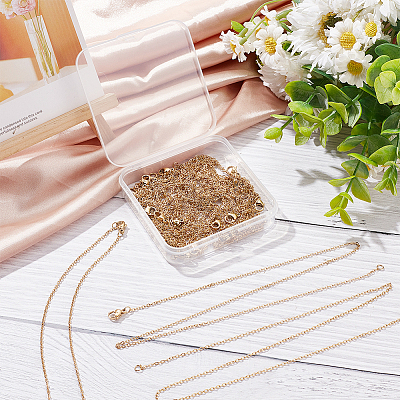 20Pcs Ion Plating(IP) 304 Stainless Steel Cable Chains Necklaces Set for Men Women NJEW-NB0001-06-1