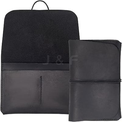 Rectangle Leather Travel Passport Wallet Cover AJEW-WH20007-03B-1